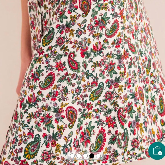 Boden Button Jersey Mini Tee Dandelion Paisley Print Casual Dress Size US 10 - Picture 4 of 16